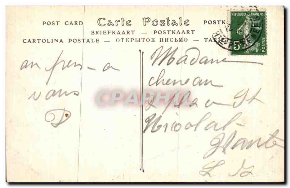 CPA Lourdes Les Petites Votures des Malades — Verso
