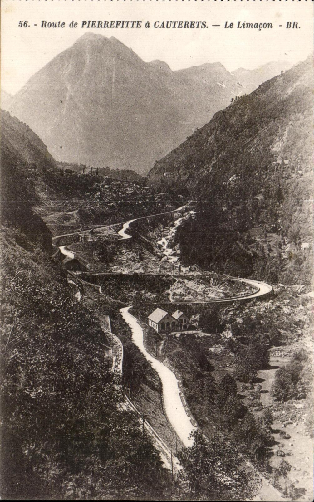 Route de Pierrefitte à Cauterets — Le Limagon — BR. — Bloc frères, Éditeurs, Bordeaux — n° 56