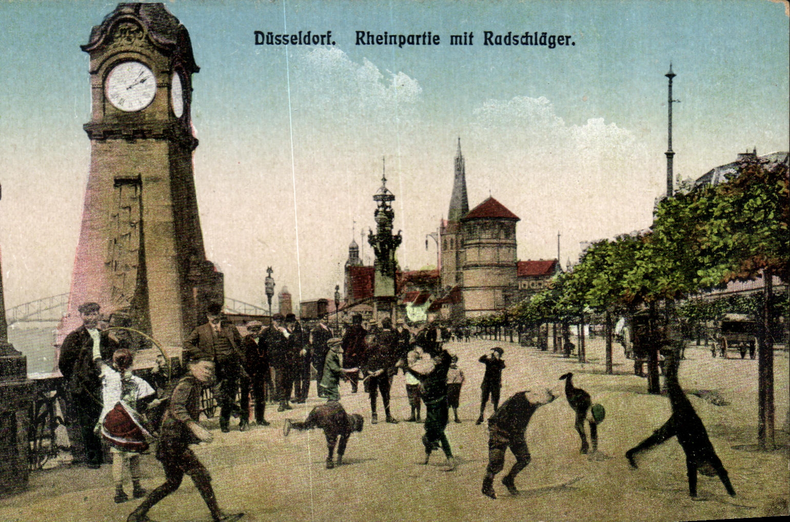 CPA Dusseldorf Rheinpartle mit Radschlager Enfants