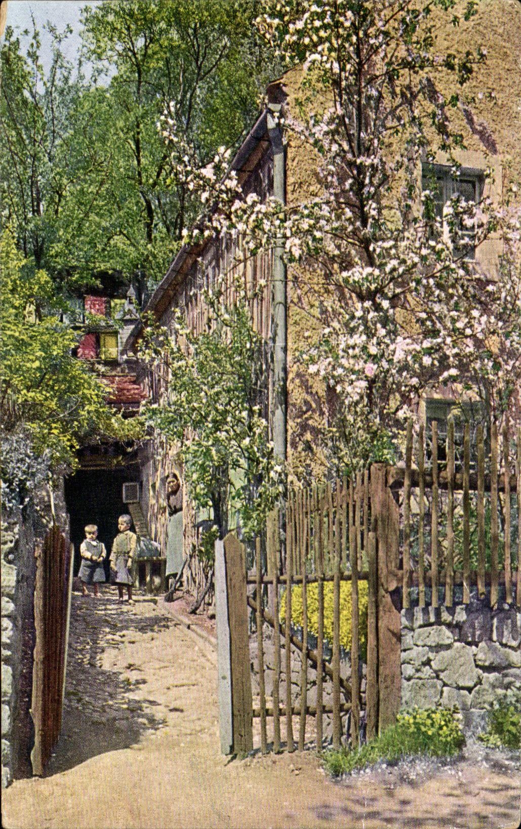 CPA Maison en Allemagne Enfants