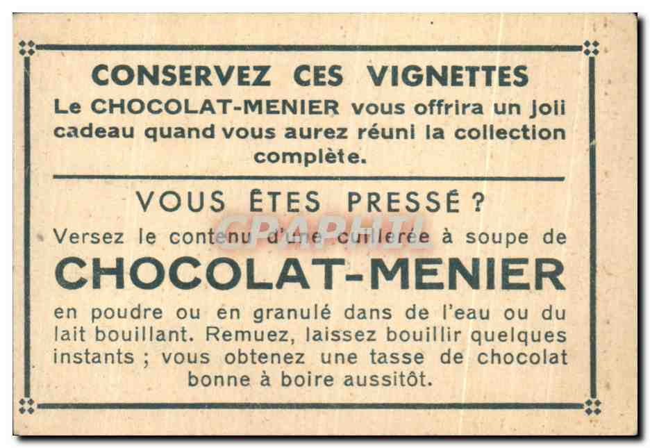 Image Lisbonne Tour De Belem Chocolat Meunier — Verso
