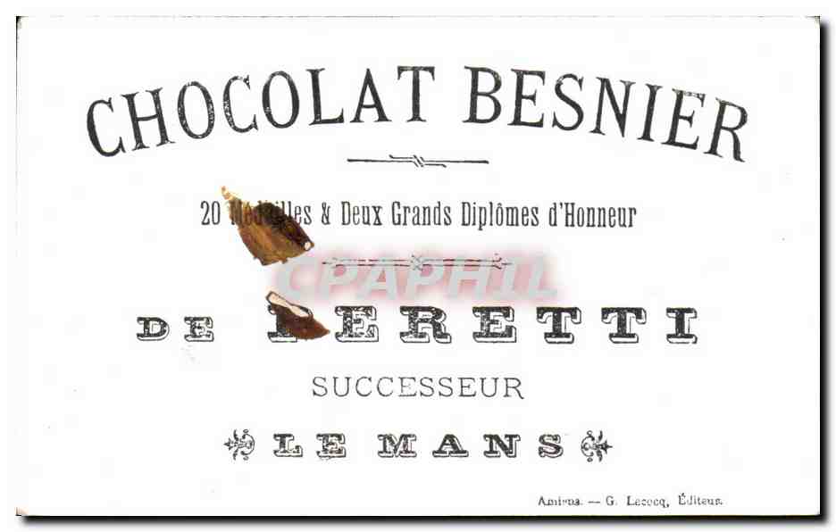 Chromo Pettits Oiseaux Mouche Besnier — Verso
