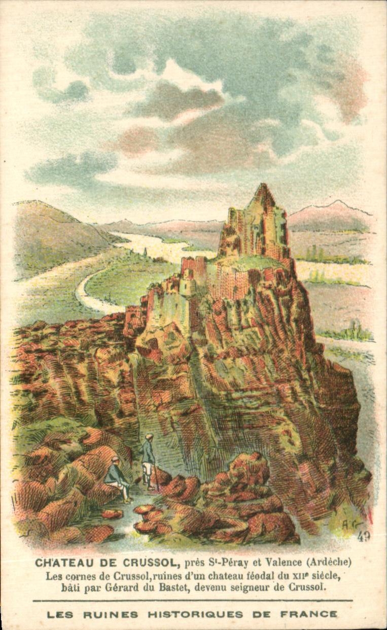 Image Chateau de Crussol pres St Peray et Valence Les cornes de Crussol