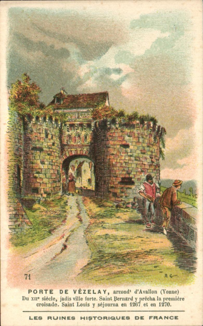 Image Porte de Vezelay arrond d'Avallon Du Xll e siecle jadis ville forte Saint Bernard y pryecha la premiere croisade