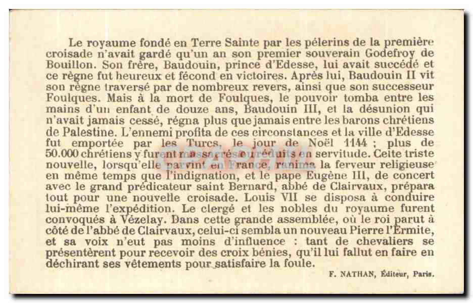 Image Porte de Vezelay arrond d'Avallon Du Xll e siecle jadis ville forte Saint Bernard y pryecha la premiere croisade — Verso