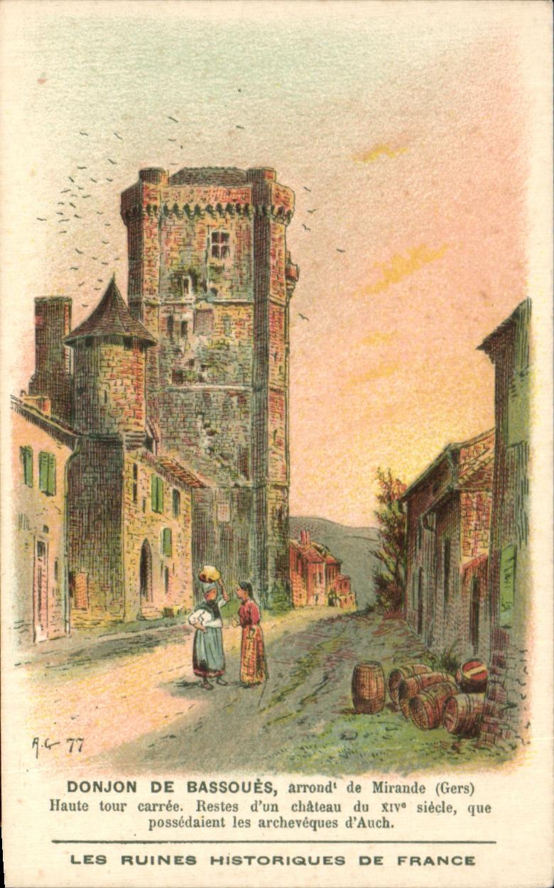 Image Donjon de Bassoues arrond de Mirande haute tour carrree Restes d'un chateau du XlV e siecle