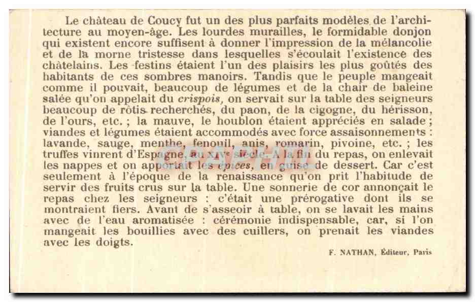Image Chateau de Coucy Xlll e et XV e siecles Bati par Enguerrand lll — Rückseite