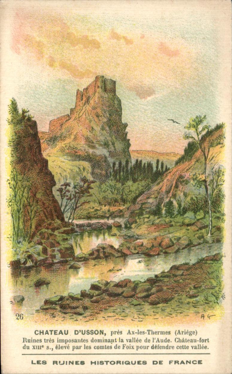 Image Chateau D'usson pres Ax les Thermes Ruines tres imposantes dominat la valle de l'Aude