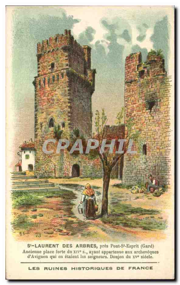 Image St Laurent des Arbres pres Pont St Esprit Ancienne place forte du XlV e s