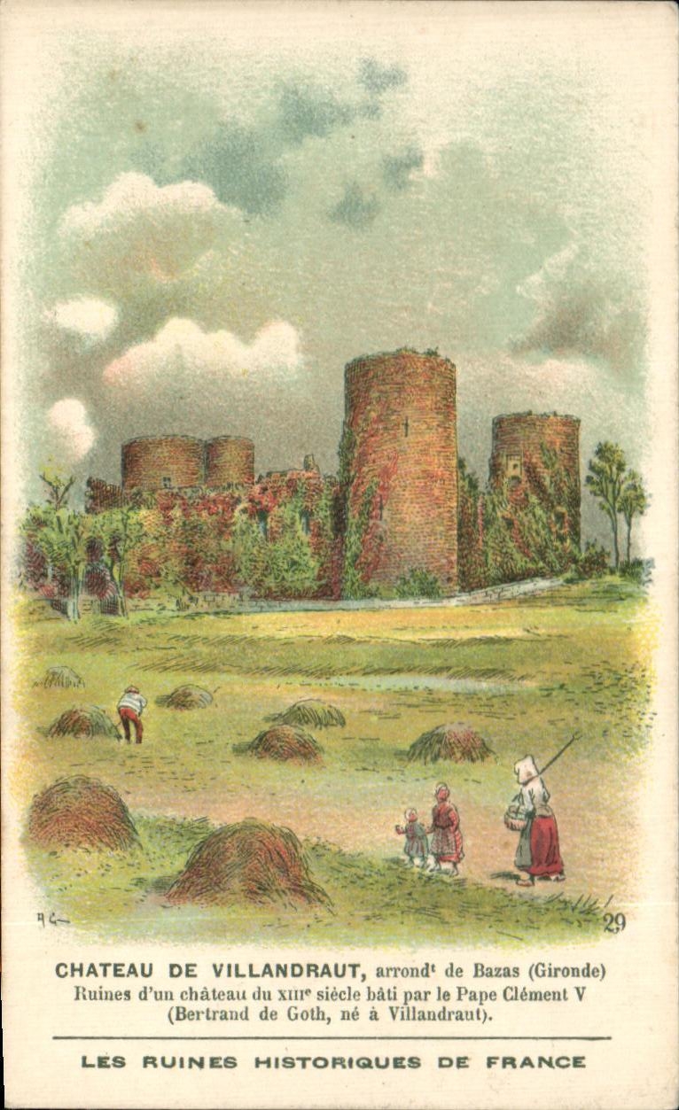 Image Chateau de Villandraut arrond de Bazas Ruines d'un chateau du Xlll e siecle bati par le Pape Clement V