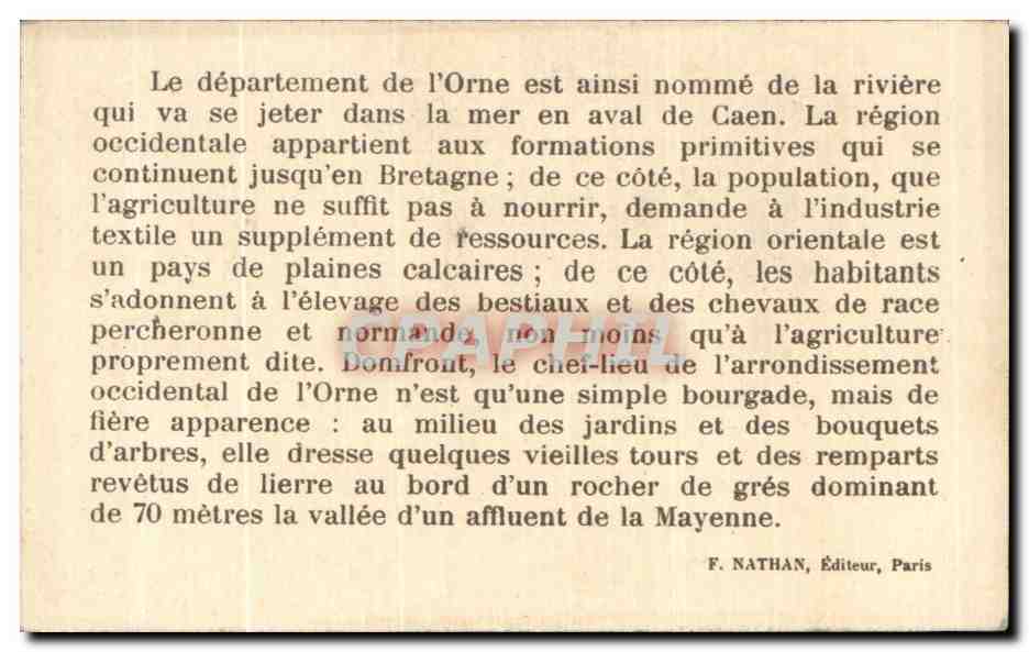 Image Donjon de Domfort Ruines d'un chateau eleve au Xll e par Talvas de Belleme — Back