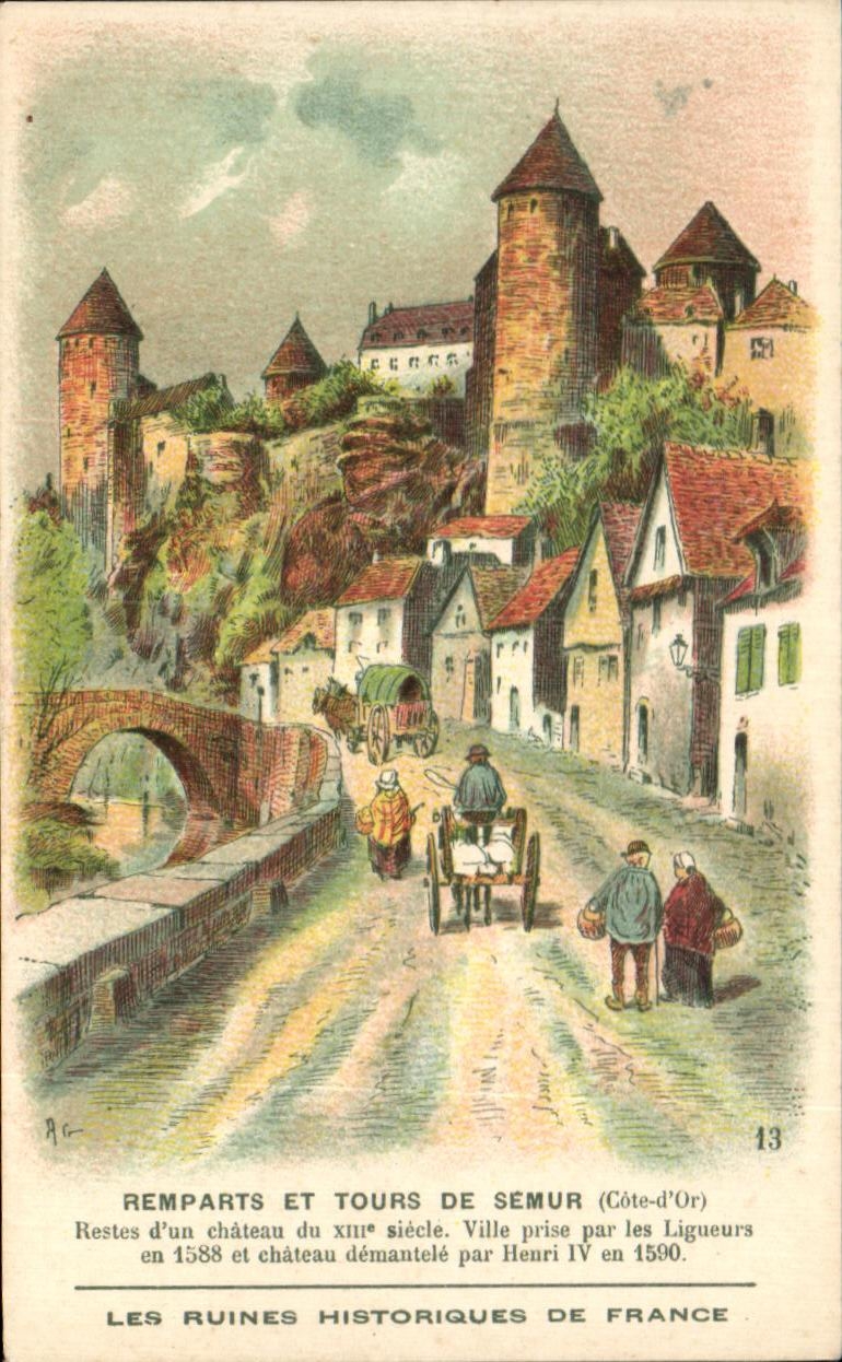 Image Remparts et Tours de Semur Restes d'un chateau du Xlll e siecle