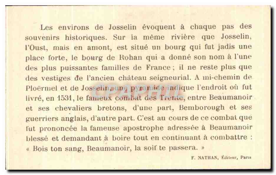 Image Chateau de Josselin pres Ploermel Bati au Xl e demantele en par Henri ll d'Angleterre — Back