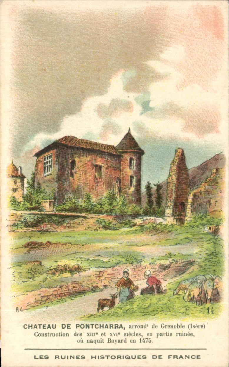 Château de Pontcharra — ruines historiques de France — F. Nathan, Paris