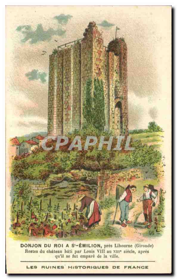 Image Donjon du roi a s emilion pres libourne gironde restes du chateau bati par louis VIII