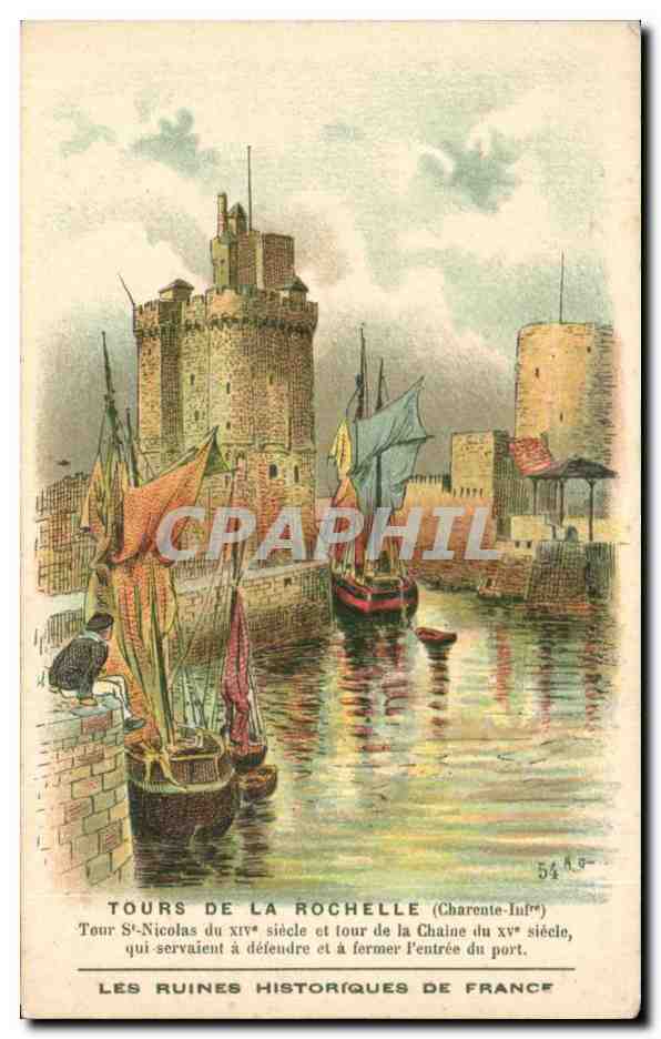 Image Tours de la rochelle tour s nicolas du siecle et lour de la chaine du siecle qui servaient a deleudre et a fermer 