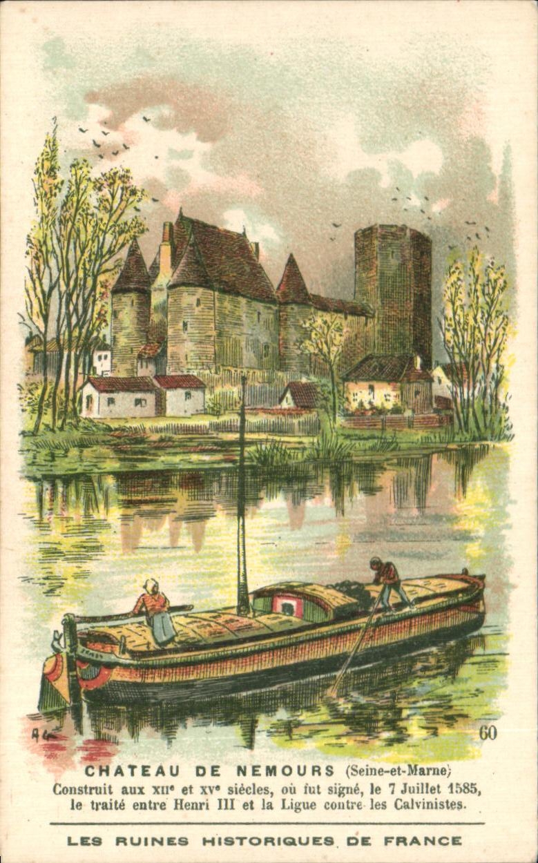Image Chateau de nemours construit aux et sieeles ou fut signe le juillet le traite entre henri et la ligue contre les 