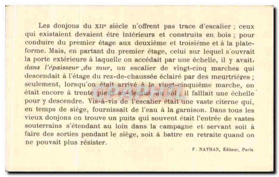 Image Chateau de nemours construit aux et sieeles ou fut signe le juillet le traite entre henri et la ligue contre les  — Verso