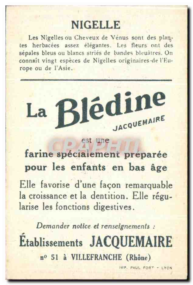 Chromo La Bledine Nigelles — Verso