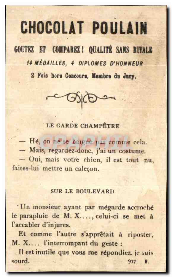Chromo Chocolat Poulain Musee Grevin Les parisiens de 1882 Billard Snooker  — Verso