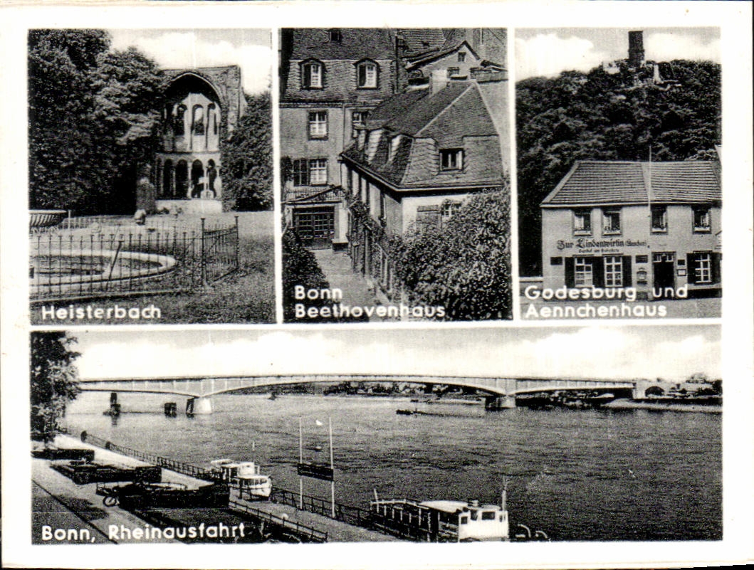 CPSM Heisterbach bonn beetnovenhaus godesburg und aennchenhaus bonn rheinausfahrt 
