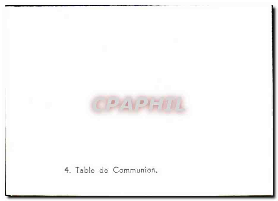 Intérieur d'une église — autel et table de communion — CPAPHIL n°4 — Verso