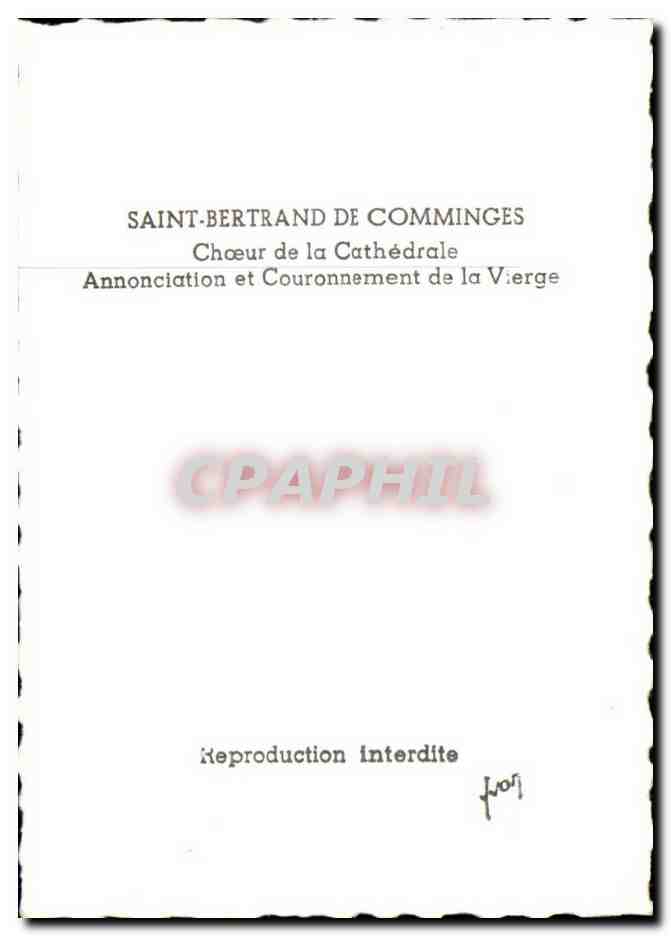 CPSM Saint bertrand de comminges chorur de la cathedrale annonciation et couronnement de la verge  — Verso