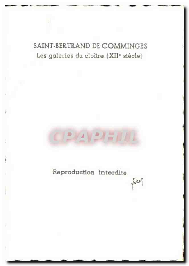 CPSM Saint bertrand de comminges laes galeries du cloitre reproduction interdite  — Verso