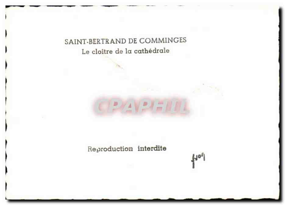 CPSM Saint Bertrand de comminges le cloitre de la cathedrale — Verso