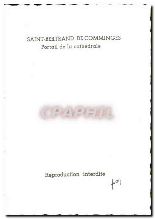 CPSM Saint Bertrand de comminges portail de la cathedrale — Verso
