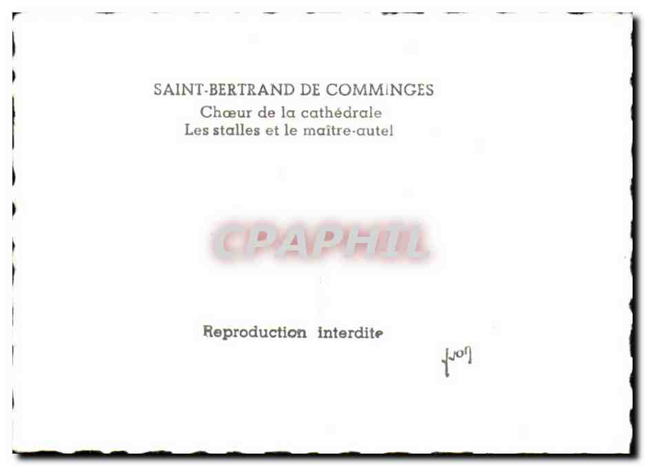 CPSM Saint Bertrand De Comminges Choeur de la cathedrale les stalles et le maitre autel — Verso