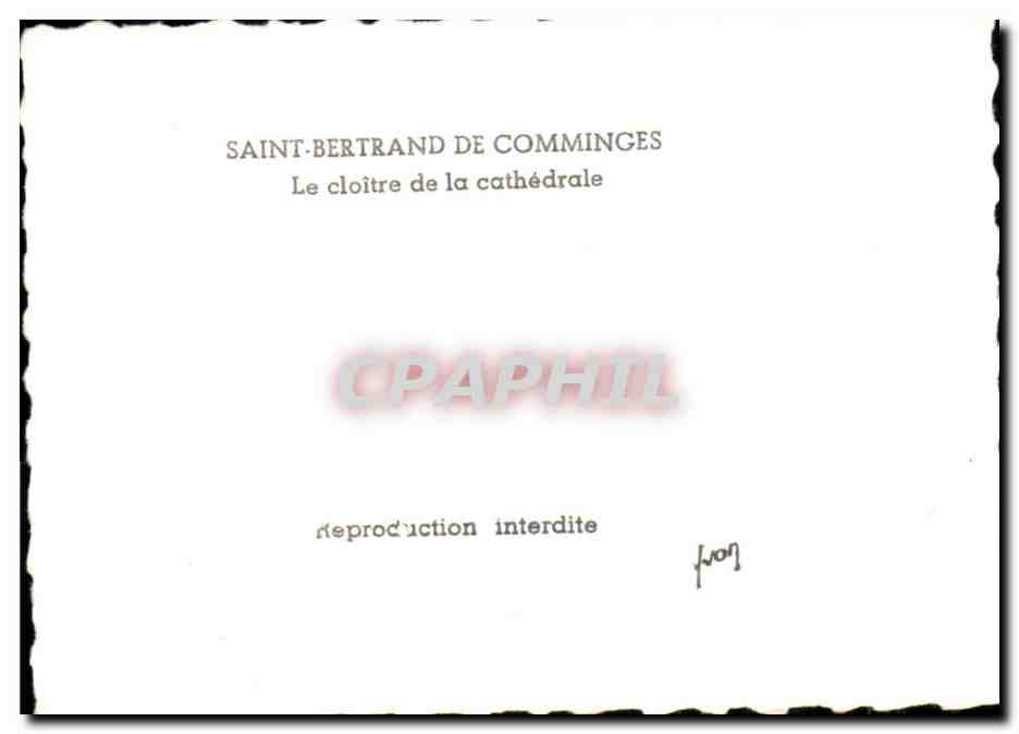 CPSM Saint Bertrand de Comminges le cloitre de la cathedrale — Verso