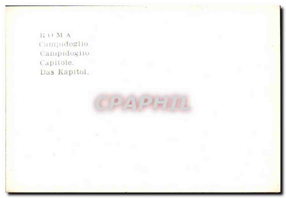 CPA Roma campidoglio campidoglio capitole das kapitol — Rückseite