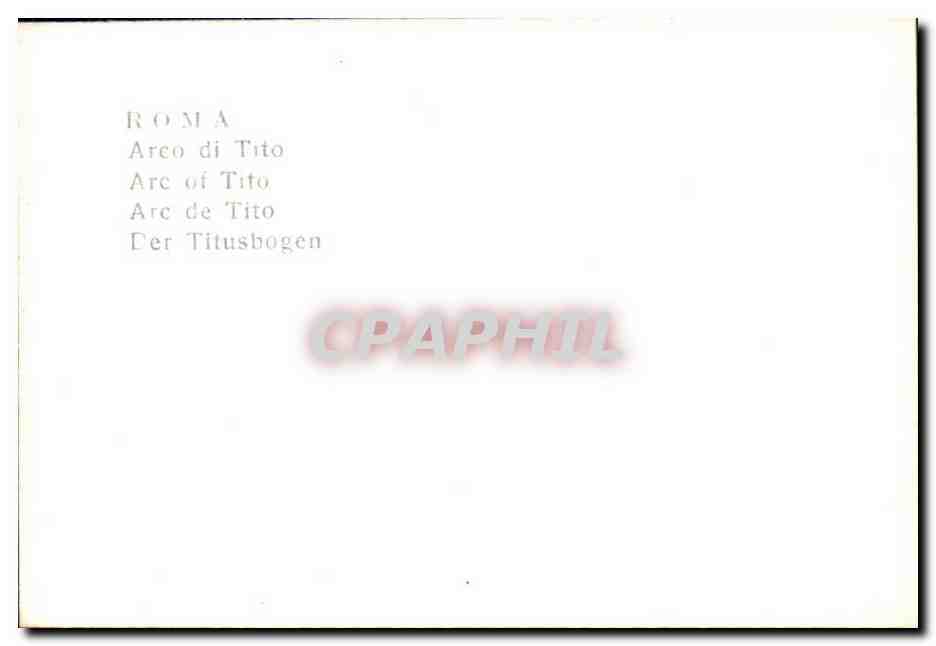 CPA Roma Arco di tito are of tito are de tito der titusbogen — Rückseite