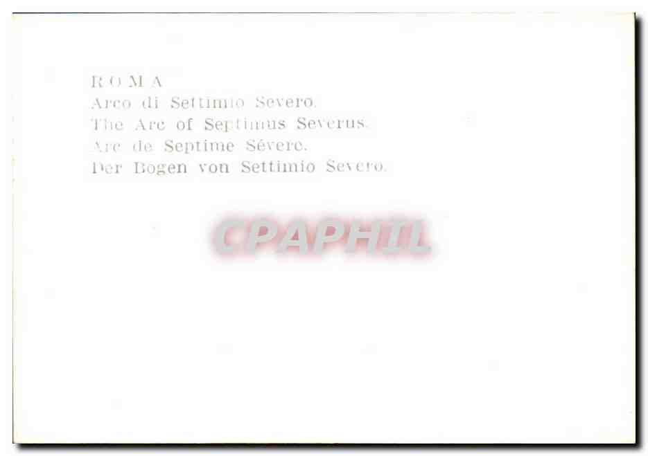 CPA Roma areo di seftimio severo the are of septimus severus are de septime severe per dogen von settimio severo — Rückseite