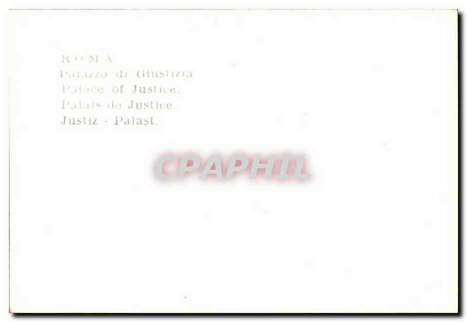 CPA Roma padazzo di giustizia pataee of justice palaise de justice justiz palast — Rückseite