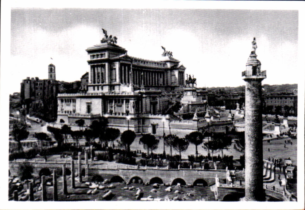 CPA Roma foro traiano e monumento a vitt emanuele the vinttorio emanuele monument and 