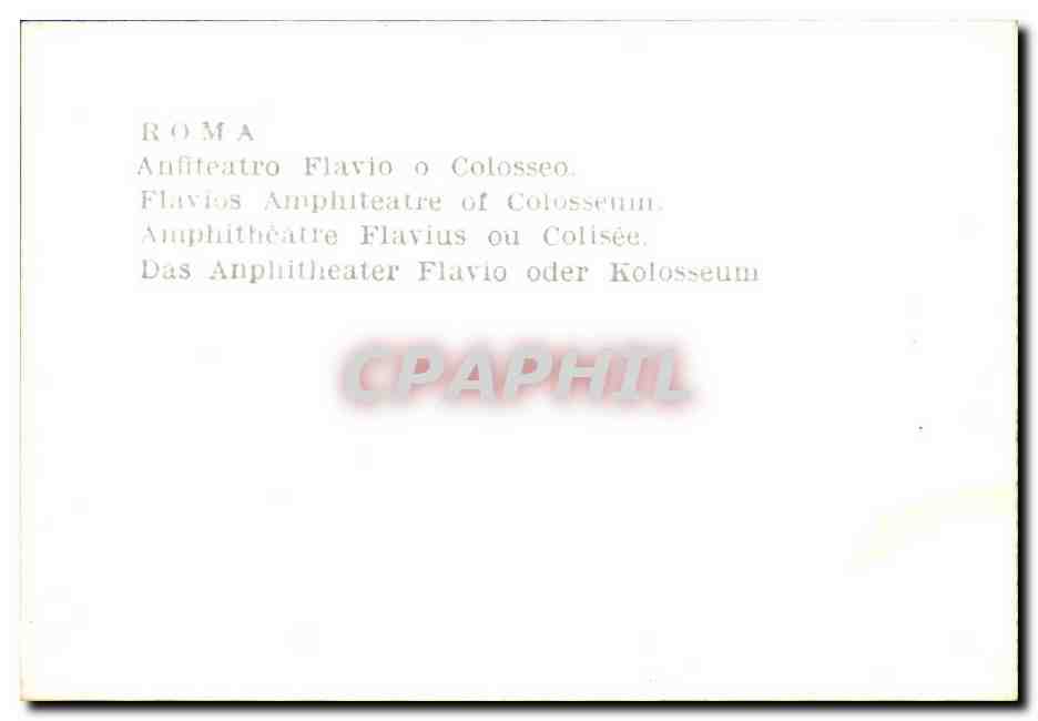 CPSM Roma Anfiteatro Flavio Colosseo Flavios Ampluteatre of — Rückseite