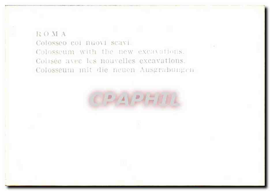 CPSM Roma Colosseeo col Nuovi Scavi Colosseum with the new exeavatious Colisee avec les nouvelles — Rückseite