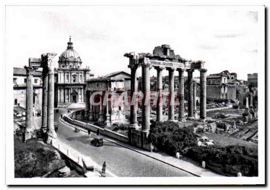 CPSM Roma Foro Tempio di Satupho Befare the Temple of Saturn