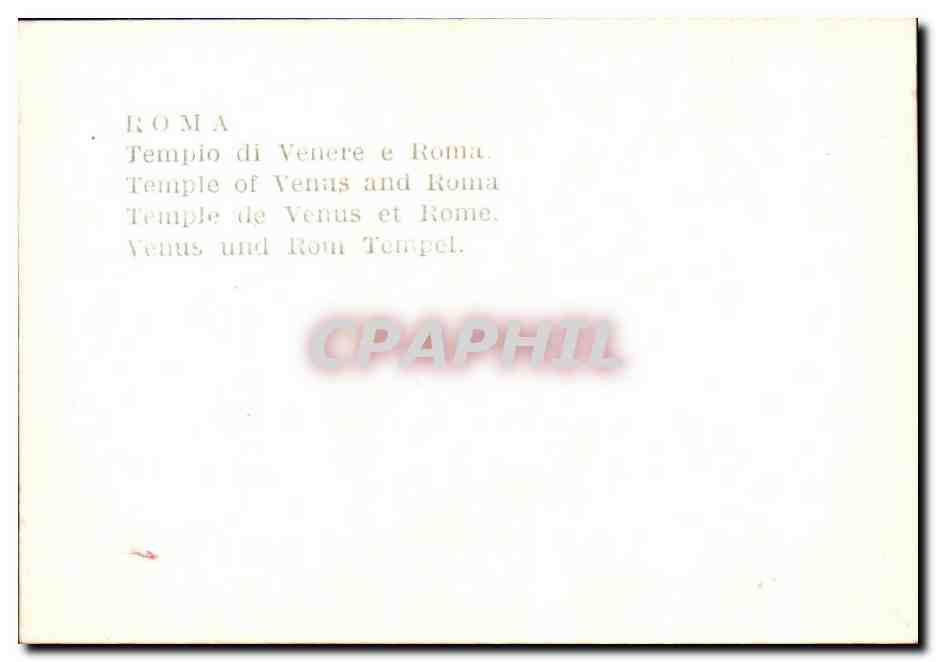 CPSM Roma Tempio di Venere e Roma Temple of Venus and Roma — Rückseite