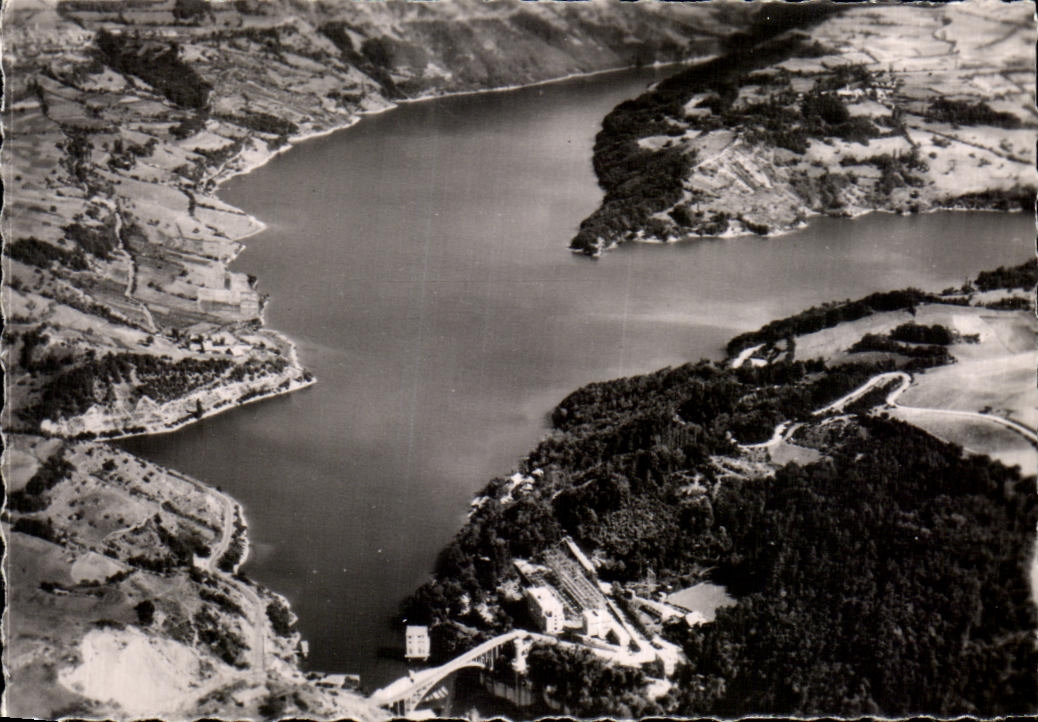 Vallee du Drac — Vue aérienne du lac et du barrage du Sautet — CPAPHIL n°85