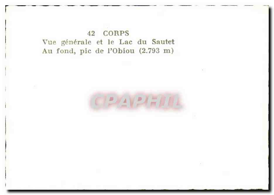 Vue générale et le Lac du Sautet — Au fond, pic de l'Obiou (2.793 m) — 42 CORPS — Reverso