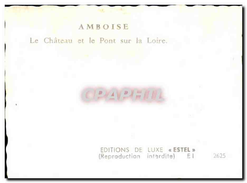 CPSM Amboise le chateau et le pont sur la loire — Rückseite