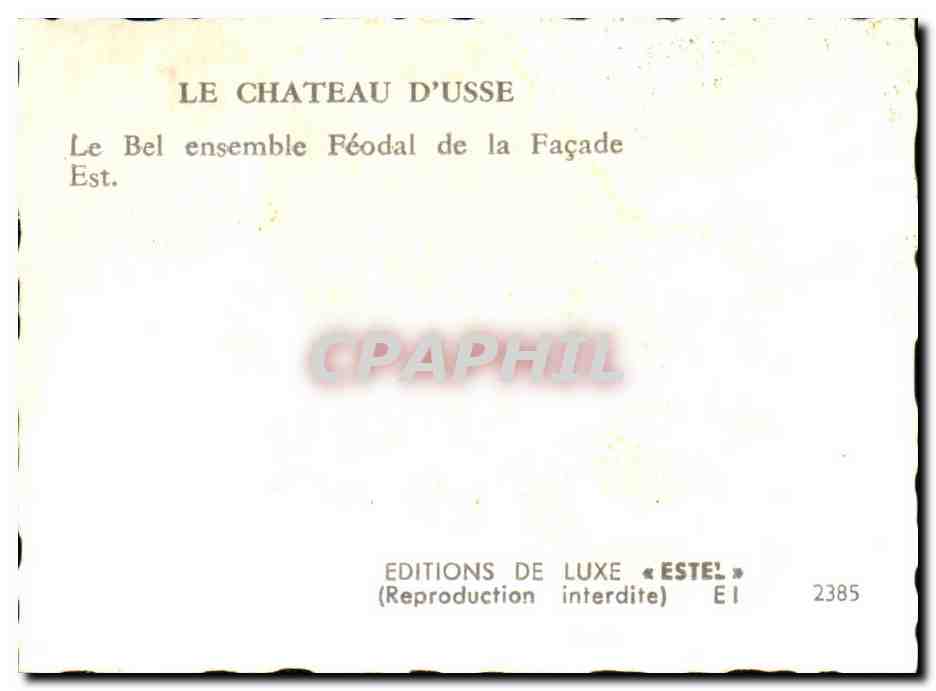 CPSM Le chateau d'usse le bel ensemble feodal de la facade est — Rückseite