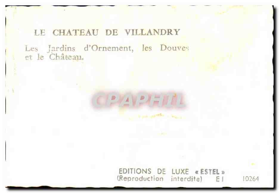 CPSM Le Chateau de Villandry les jardins d ornement les douves et le chateau — Rückseite