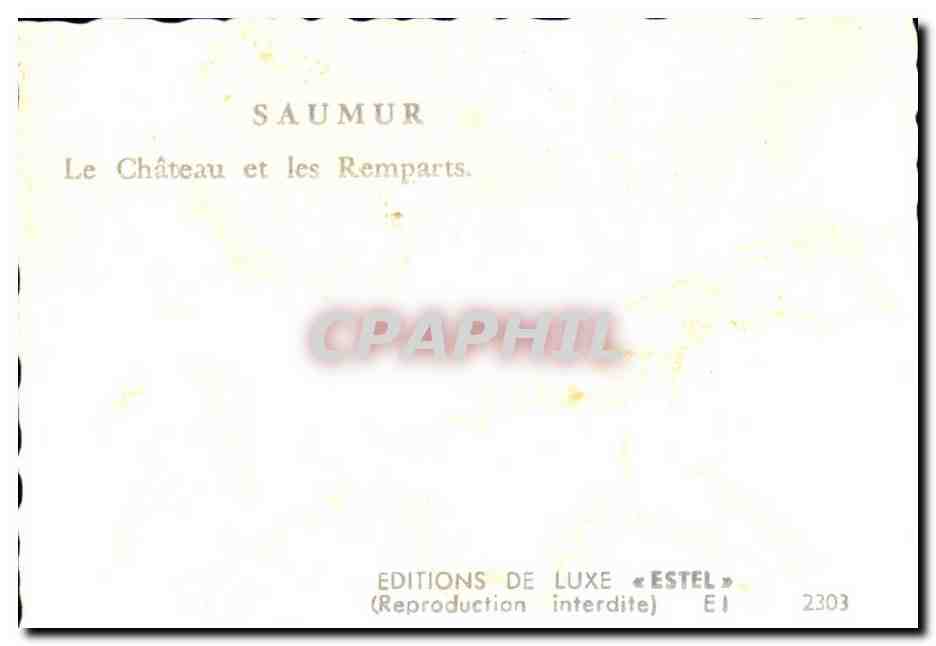 CPSM Saumur le chateau et les remparts — Rückseite
