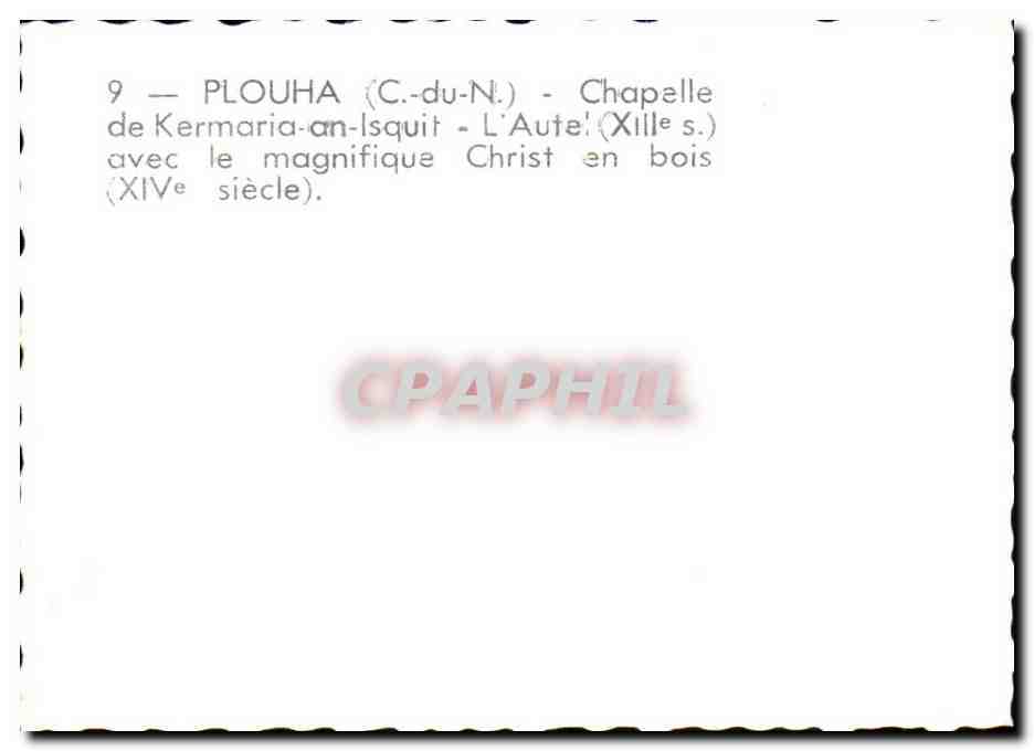 PLOUHA (C.-du-N.) - Chapelle de Kermaria-an-Isquit - L'Aute! (XIVe s.) — Verso