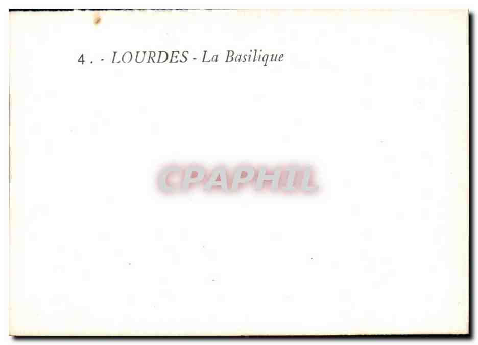 CPSM Lourdes la basilique — Verso