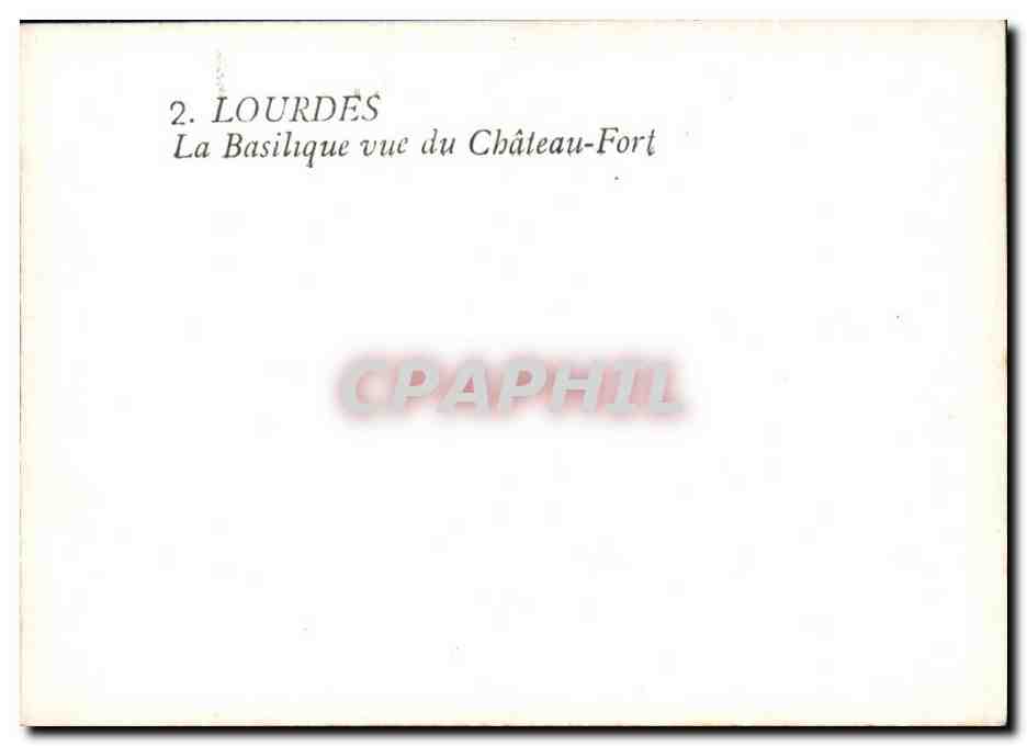 CPSM Lourdes la basilique vue du cbateau fort — Verso